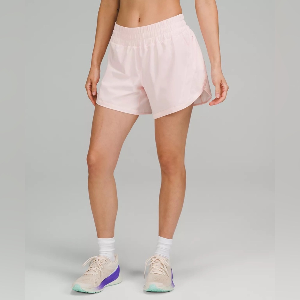 Lululemon Track That Mid-Rise Lined Short 5" - Strawberry Milkshake Colour